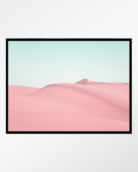 Pink serenity: Desert dunes at dawn