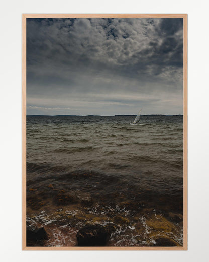 Sailing under brooding skies