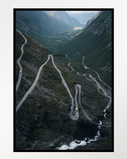 Serpentine road through the mountain pass